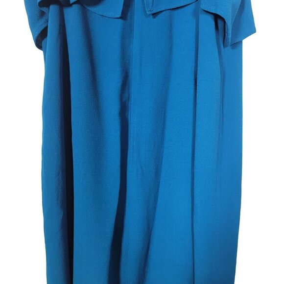 J Crew Women's Sheath Style Pebble Crepe Textured Dress Teal Blue Size 8 - Picture 14 of 15